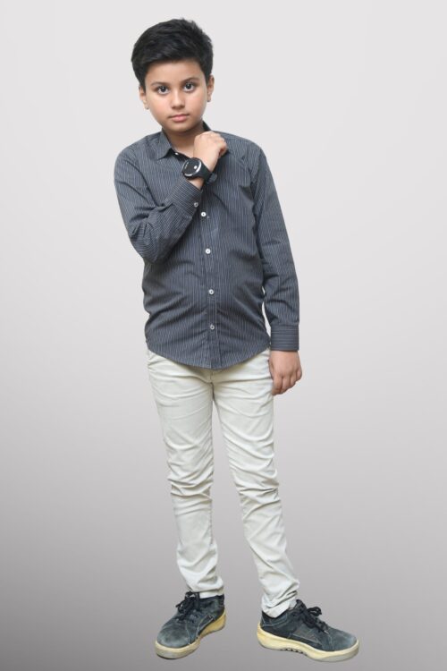 Casual Shirt Boys | Black Cotton Lining